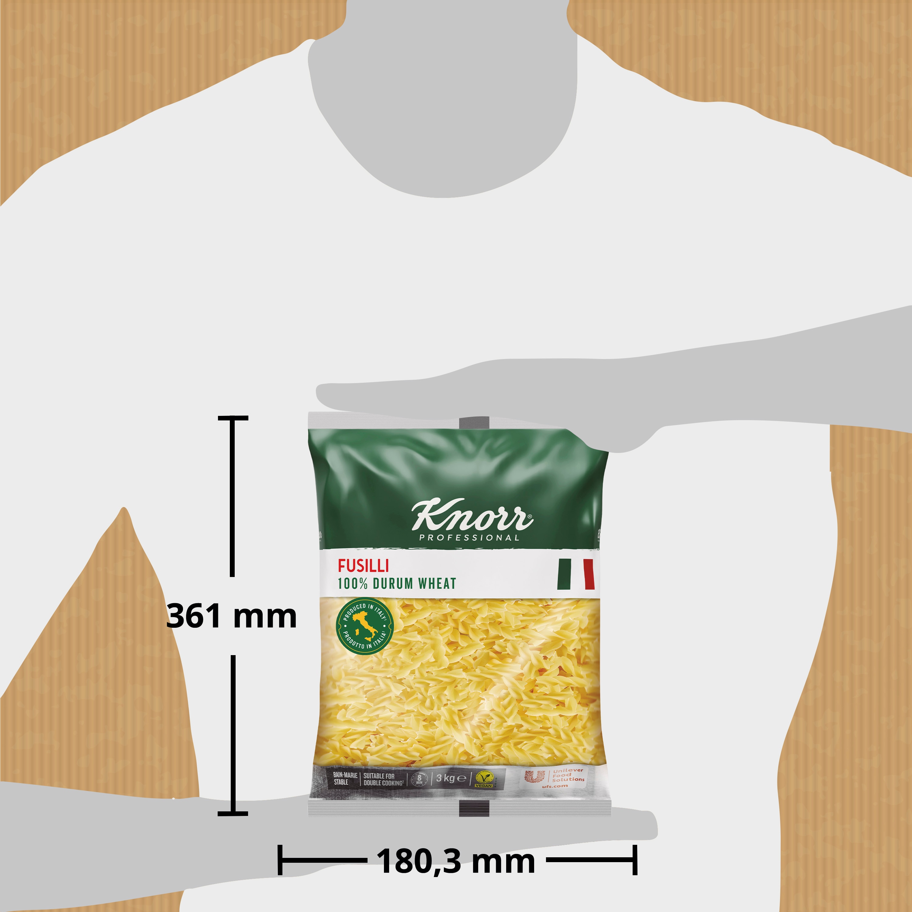 Knorr Pasta Fusilli 4x3kg - La gama de Pasta de Knorr Professional te inspira a crear platos con personalidad, gracias a sus formas auténticas y diversas.